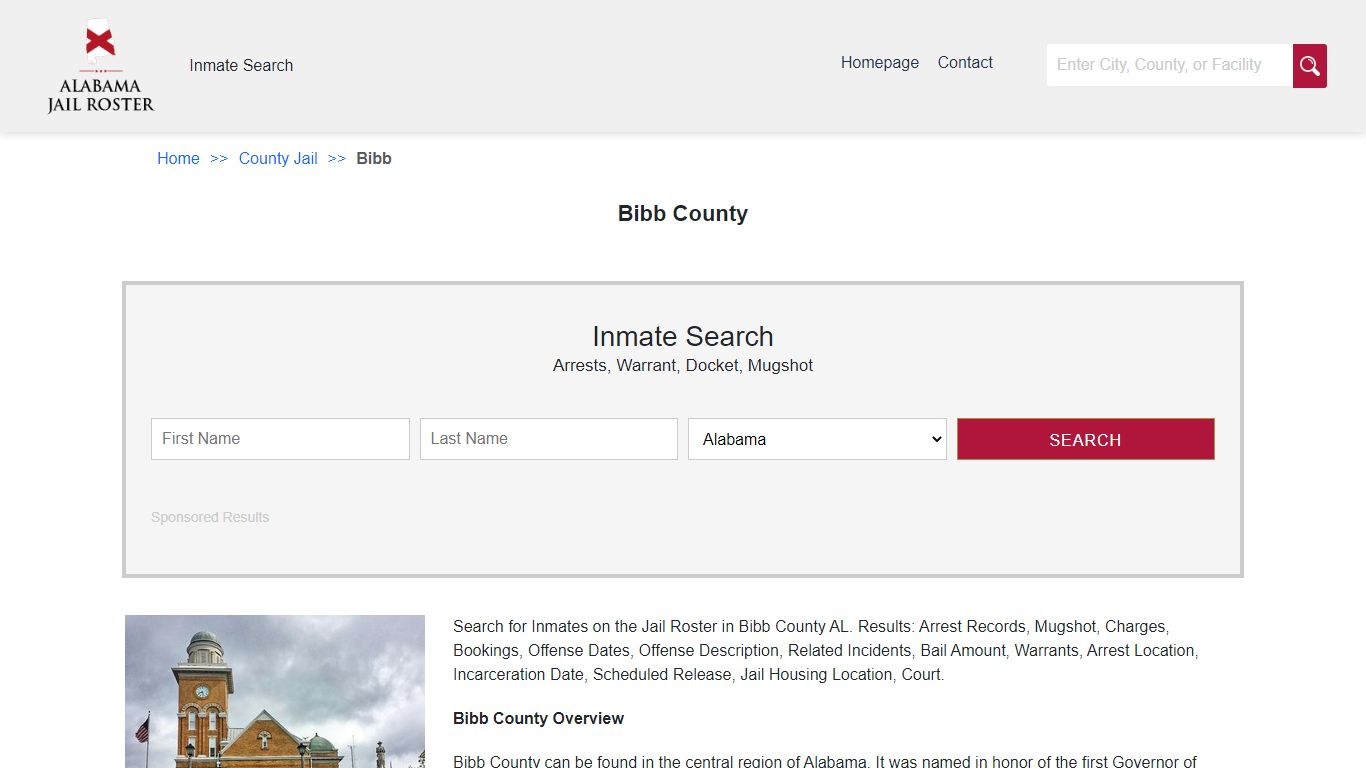 Bibb County | Alabama Jail Inmate Search