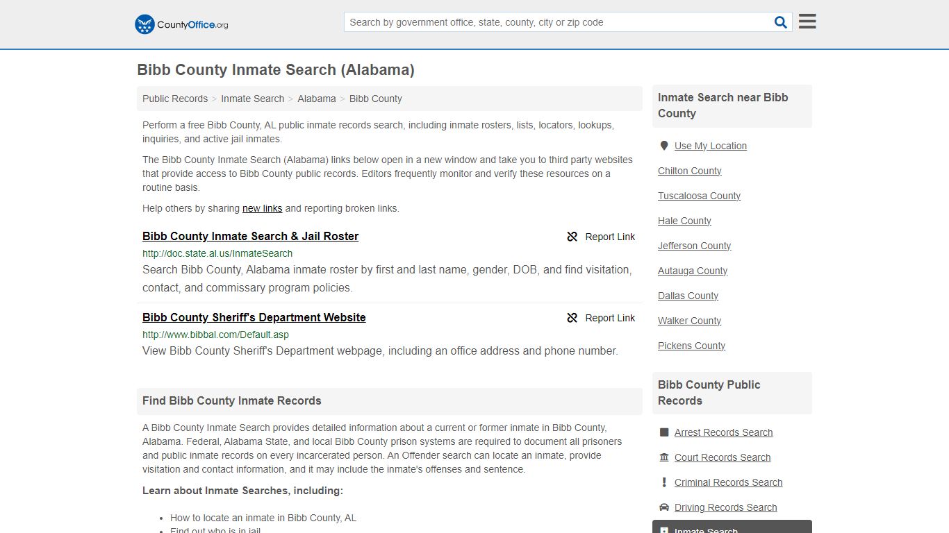 Inmate Search - Bibb County, AL (Inmate Rosters & Locators)